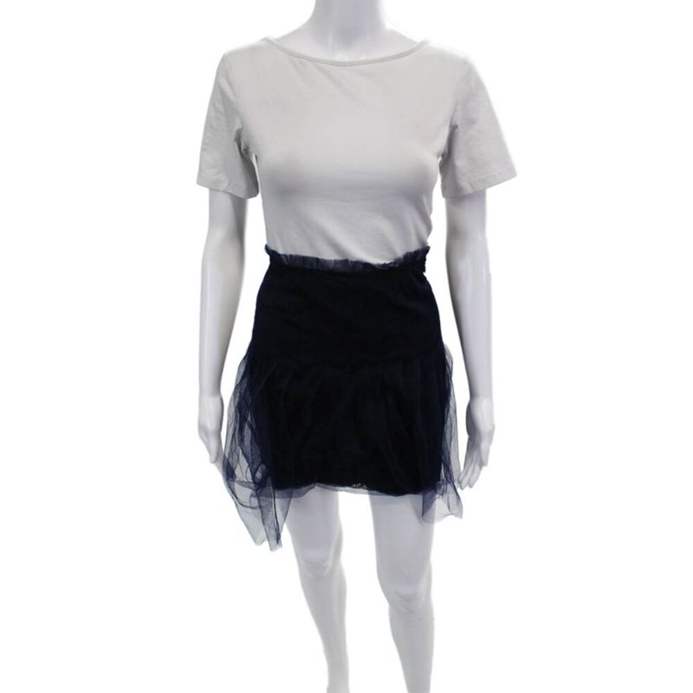 Rodarte Womens Mini Tutu Skirt Dark Blue Polyester Nylon Short Size 7